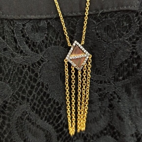 FAS Vintage Sterling Silver Gold Tone Tassel Pendant Necklace - Picture 7 of 10